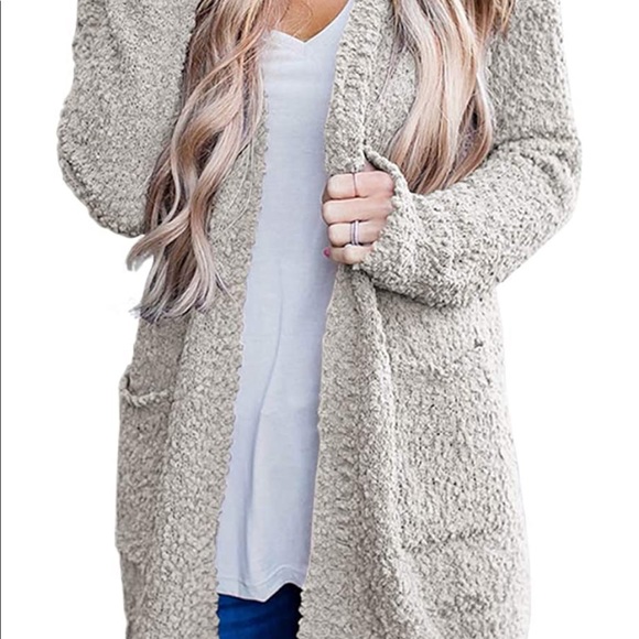 MEROKEETY Cardigan Long Sweater Duster Cream - Picture 5 of 7